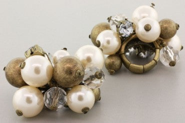 Gold Medal Ring With Pearl & Metal Balls